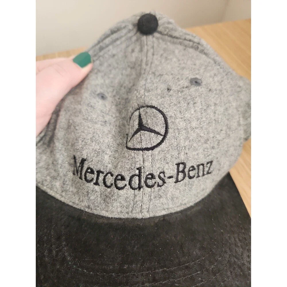 Mercedes Benz Gray & Black Wool-Blend Adjustable Hat Cap
